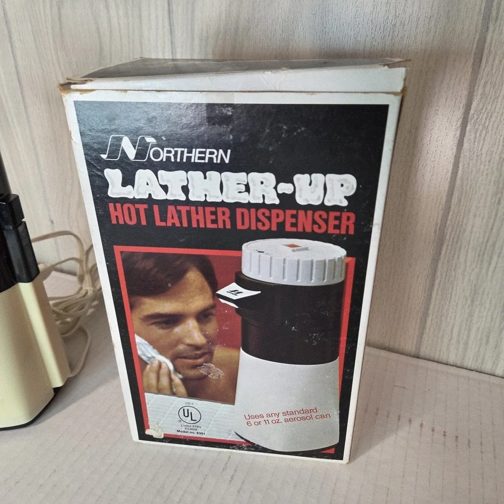 Vtg Northern Lather Dispener Hot Lather Machine Shaving Cream Dispenser
